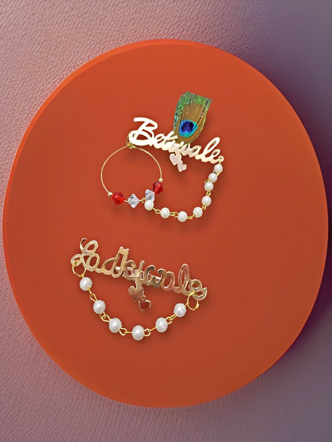 

Proplady Unisex Set Of 2 Badges Embellished Charm Brooch, Gold