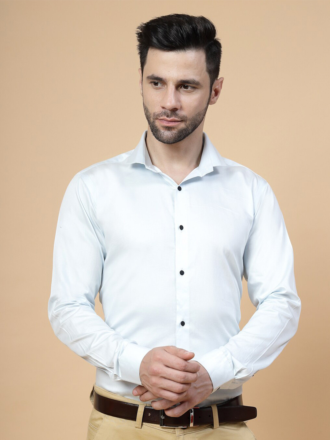 

JADEBERRY Standard Long Sleeves Cotton Formal Shirt, Blue