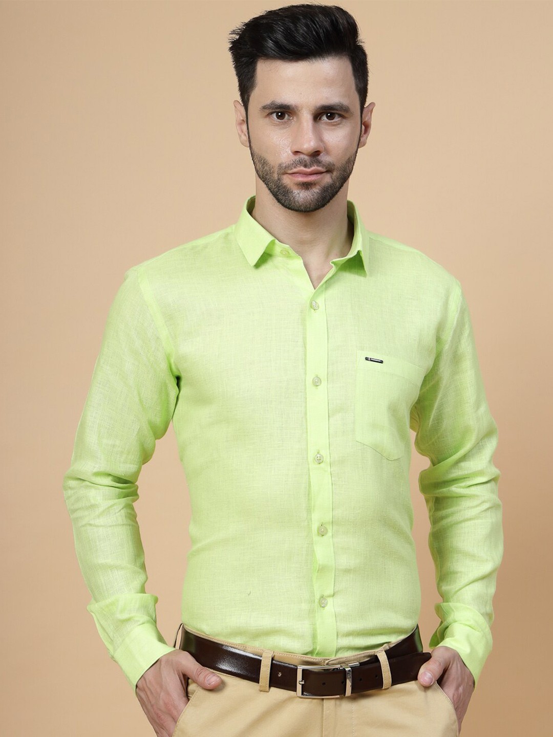 

JADEBERRY Standard Cotton Formal Shirt, Green