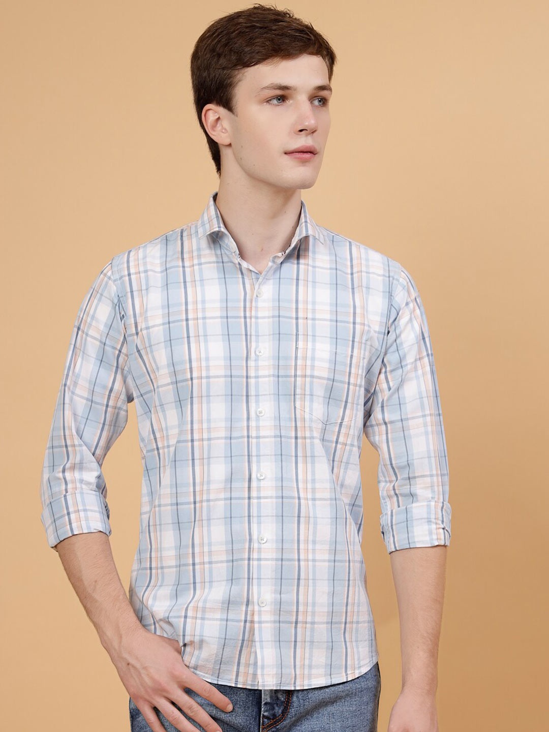 

JADEBERRY Standard Tartan Checked Cotton Shirt, Blue