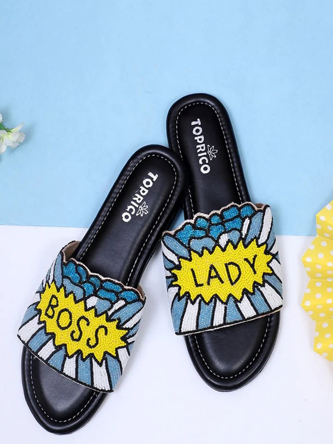 

TOPRICO BossLady Embellished Party Wedges, Black
