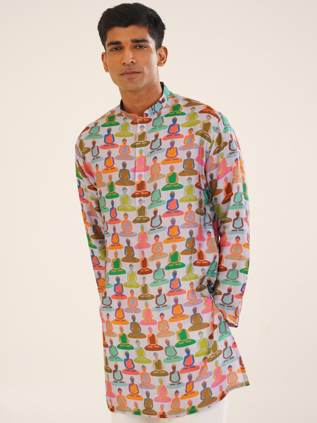 

KALPRAAG Quirky Printed Regular Kurta with Trousers, Purple