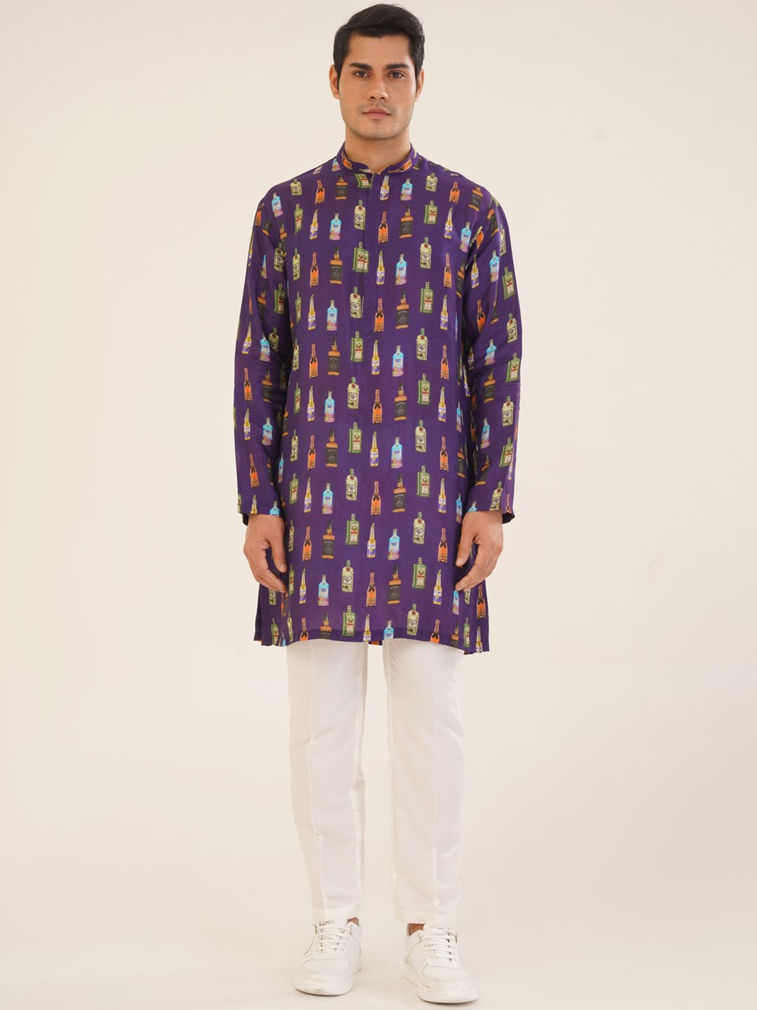 

KALPRAAG Quirky Printed Regular Kurta with Trousers, Violet
