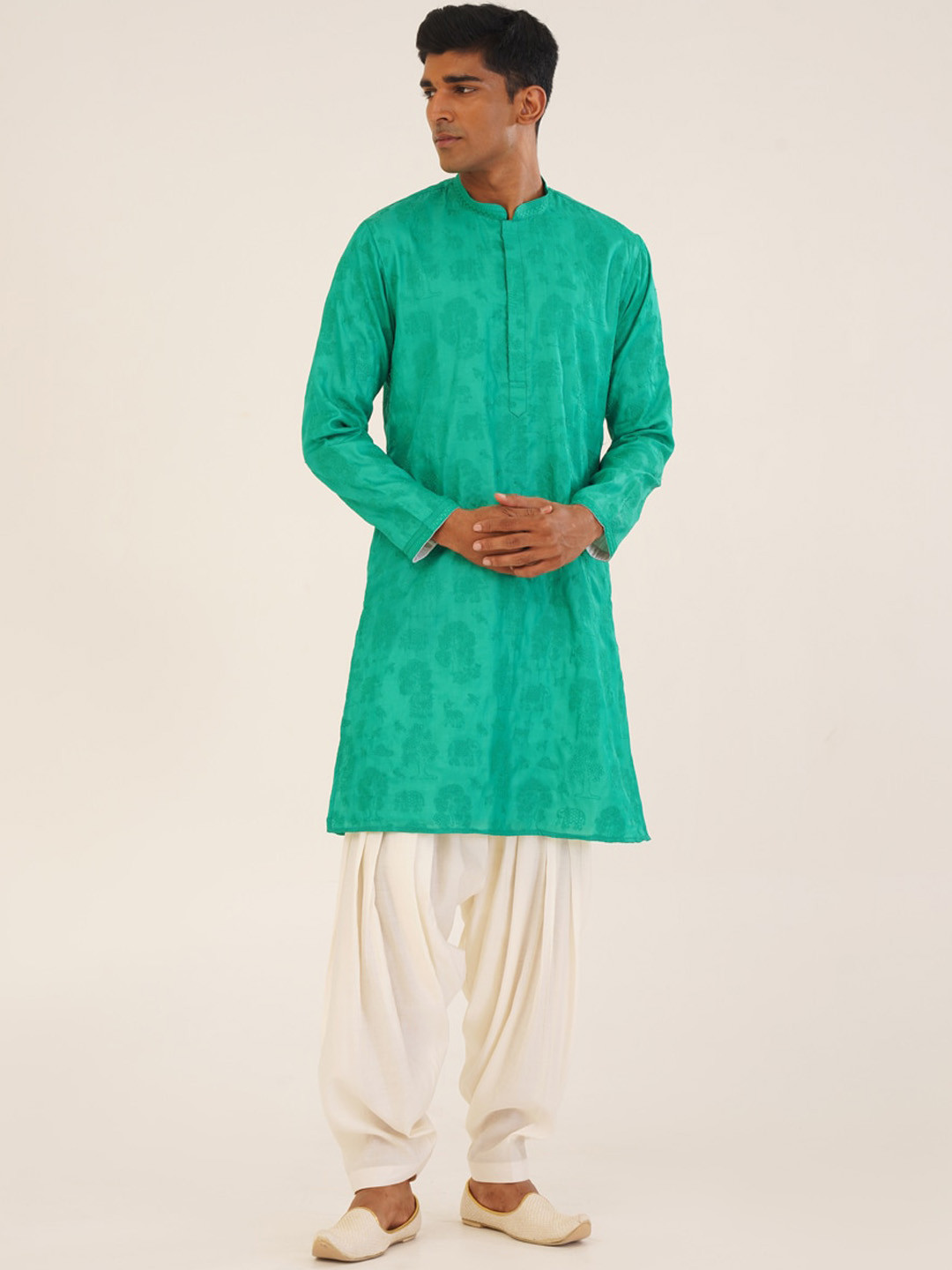 

KALPRAAG Embroidered Regular Kurta with Patiala & With Dupatta, Sea green