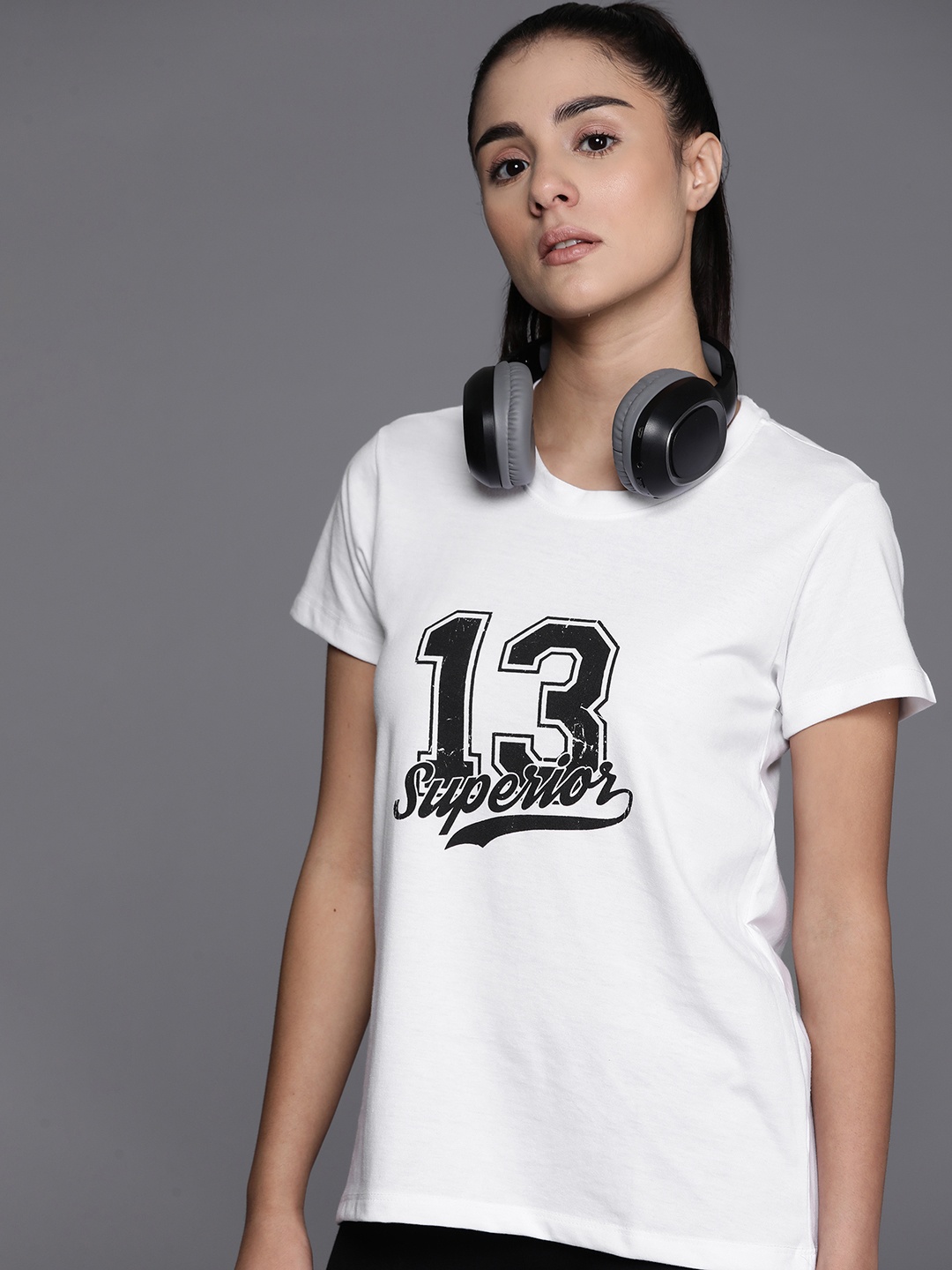 

HRX by Hrithik Roshan Varsity Printed T-shirt, White