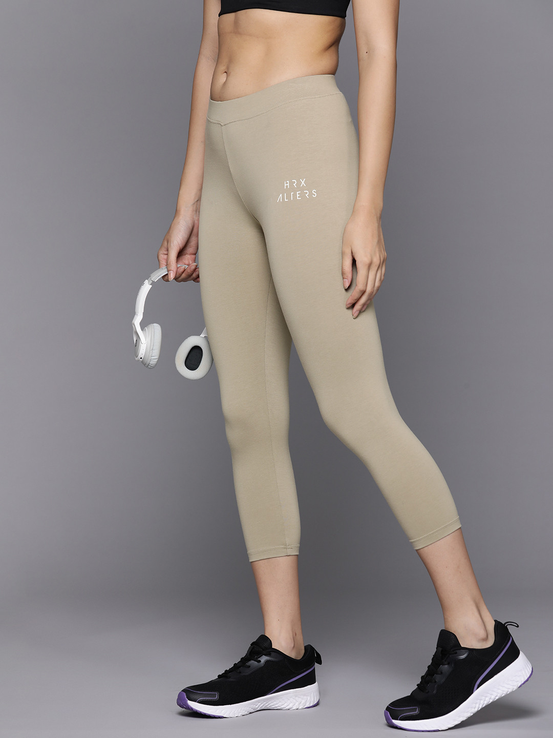 

HRX by Hrithik Roshan Women Cropped Tights, Beige