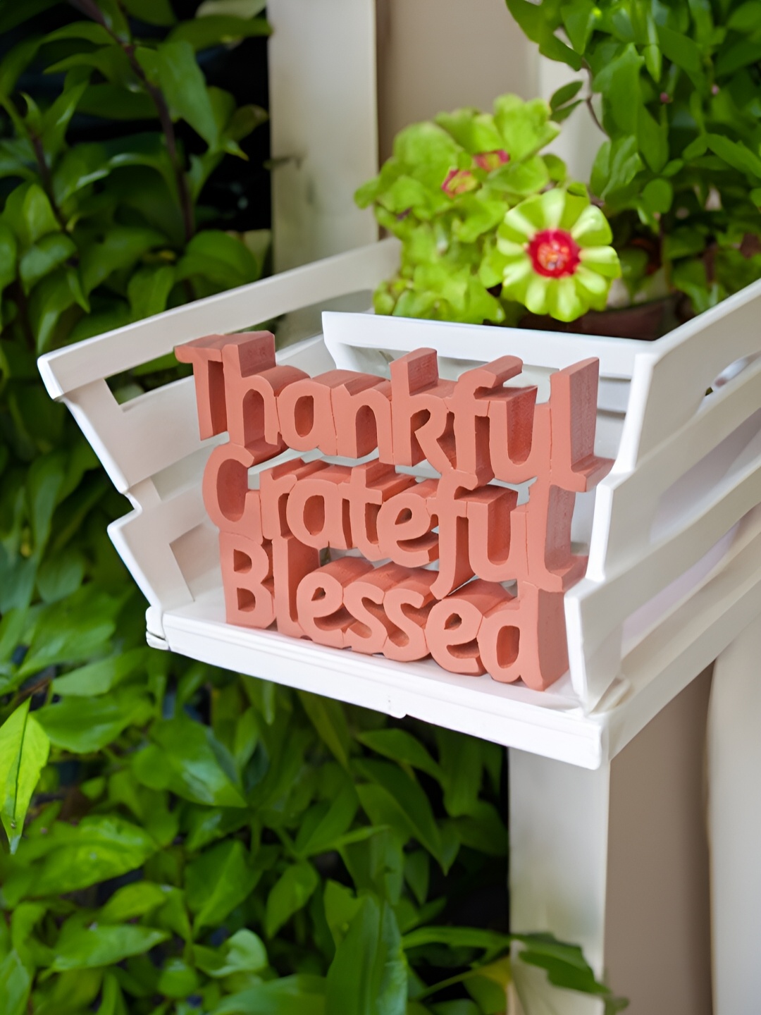 

Nukkad Tales Peach-Coloured Wooden Curio Showpiece