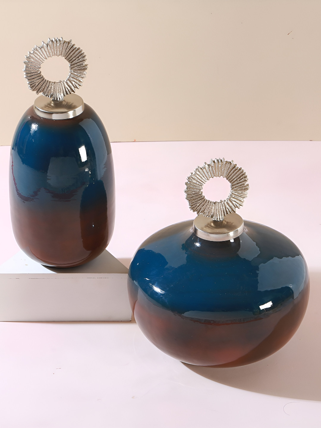 

Manor House Blue 2 Pieces Ocean and Brince Decorative Table Sculptures Curio Showpiece