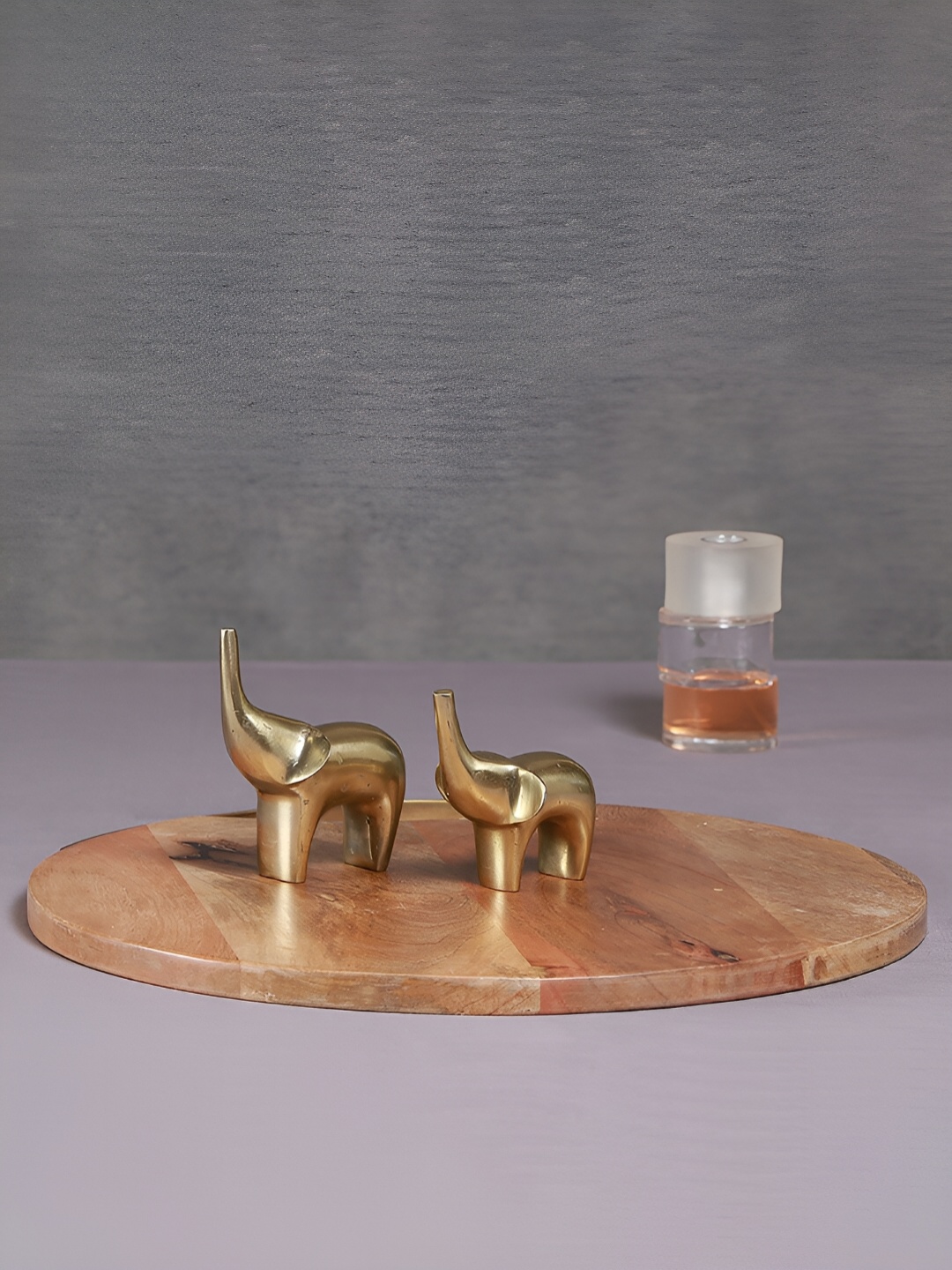 

Manor House Gold Toned 2 Pieces Elephants Figurine Showpiece