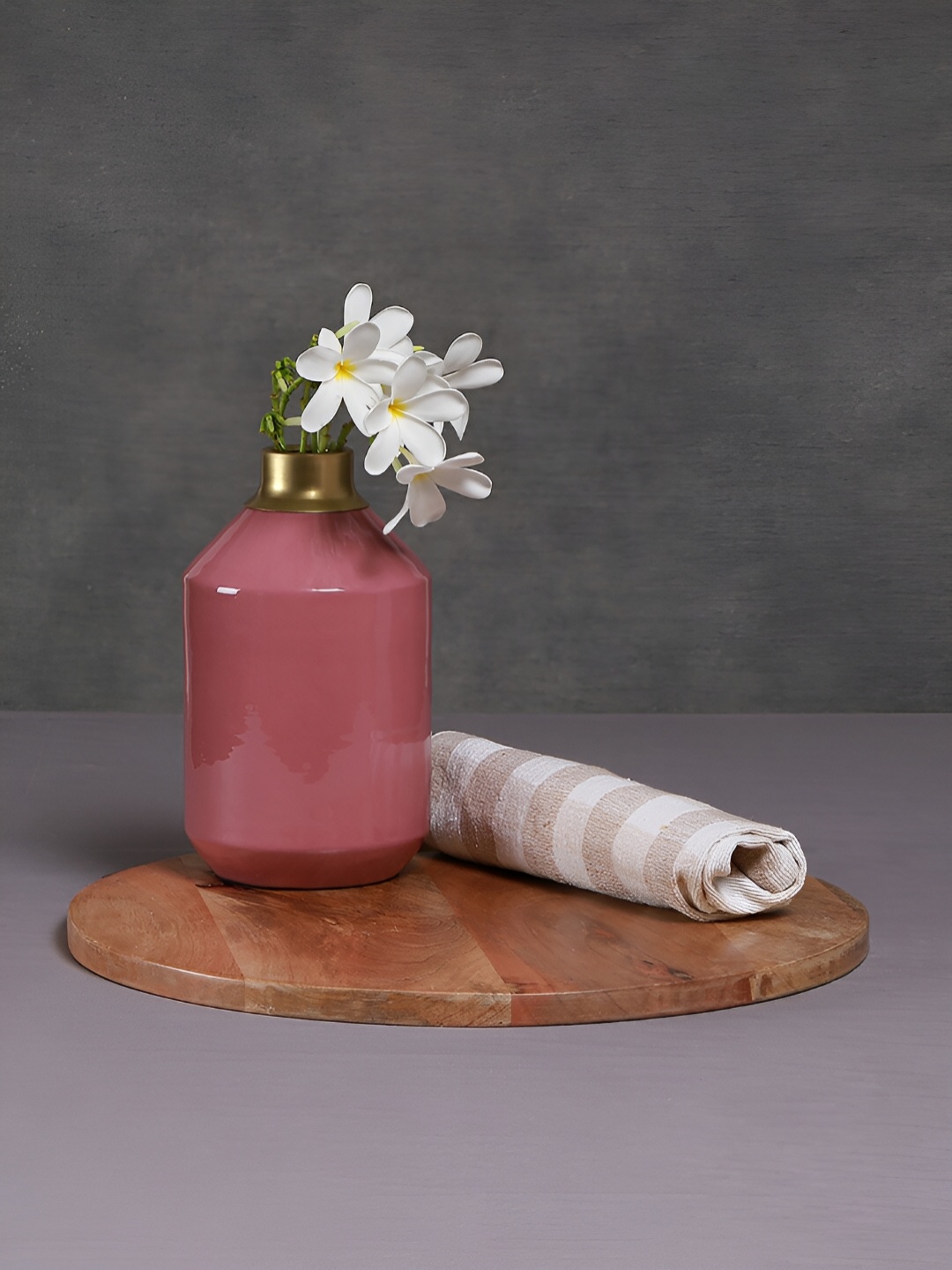 

Manor House Merak Pink & Gold Toned Bottle Shaped Flower Vase