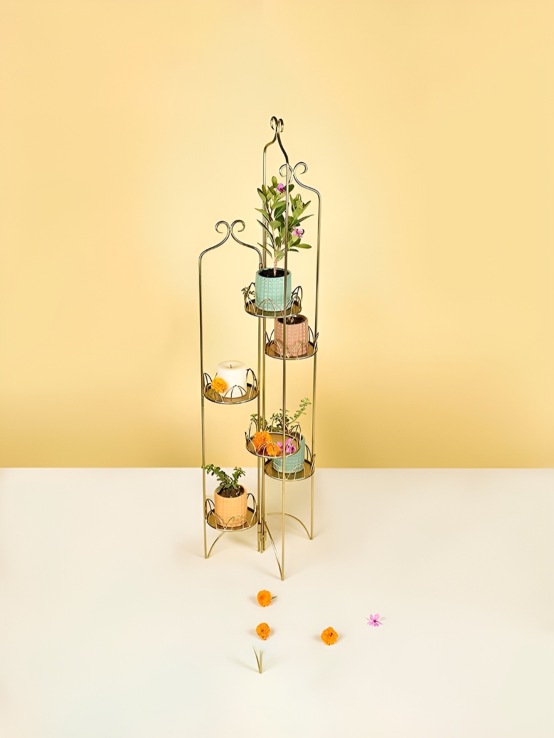

Manor House Gold Toned Metal 6-Layer Planters Stand