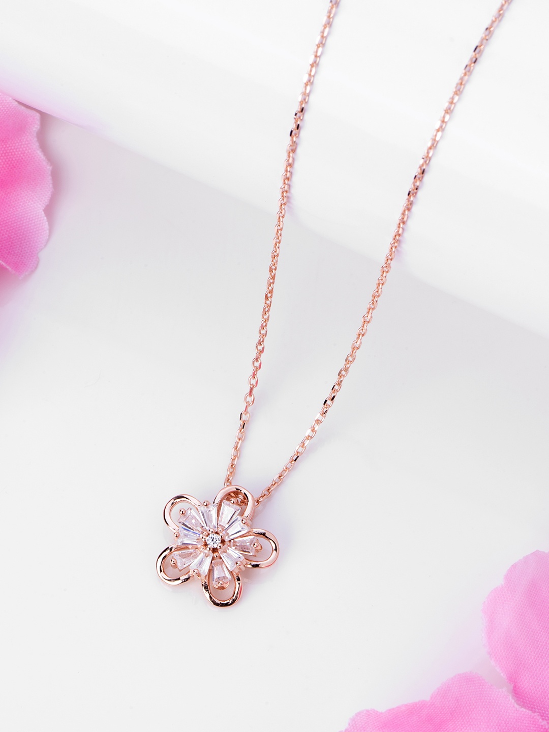 

Zavya Sterling Silver Rose Gold-Plated Necklace