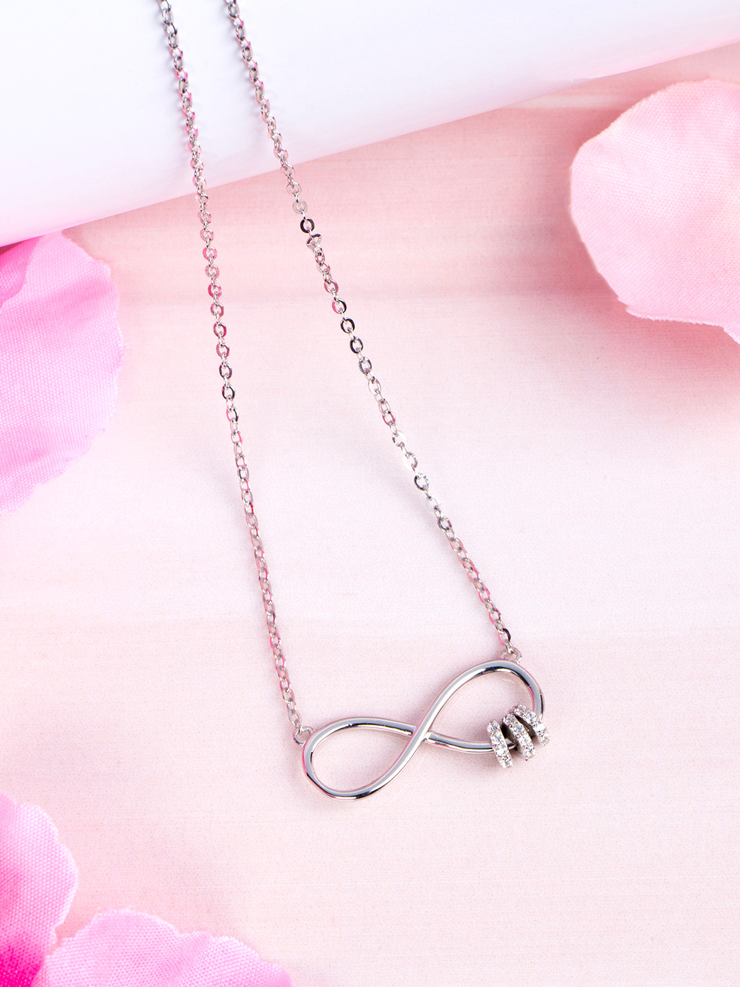

Zavya 925 Sterling Silver Rhodium-Plated CZ Necklace