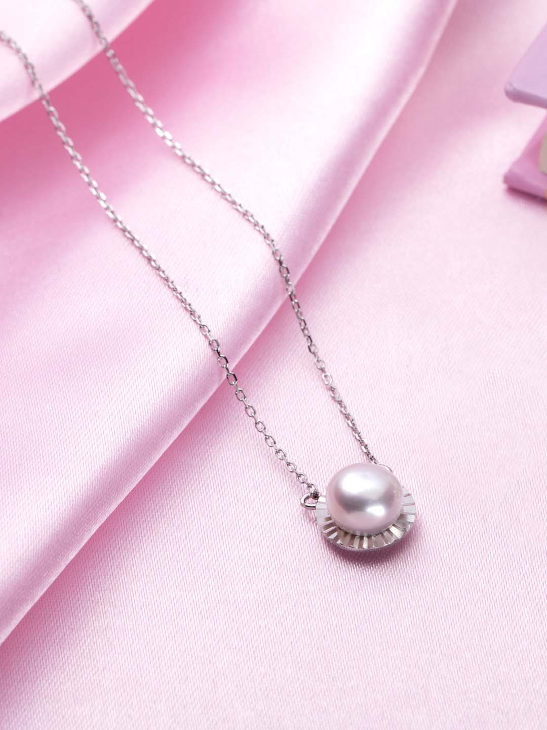 

Zavya 925 Sterling Silver Rhodium-Plated Pearl Necklace
