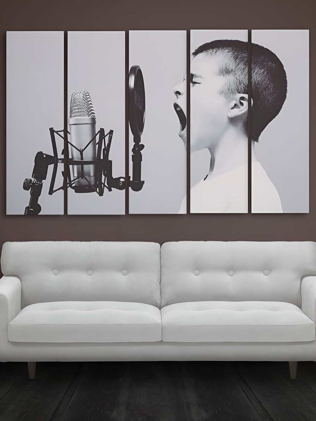 

Casperme White & Black 5 Pieces Wooden Paintings Wall Arts