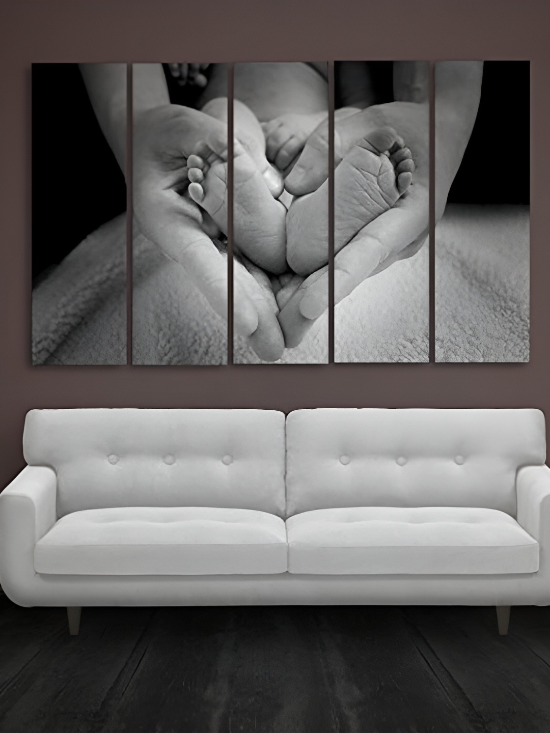 

Casperme Black & White 5 Pieces Wooden Modern Painting Wall Arts
