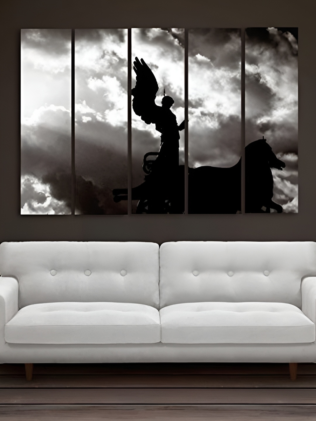 

Casperme White & black 5 Pieces Wooden Painting Wall Arts