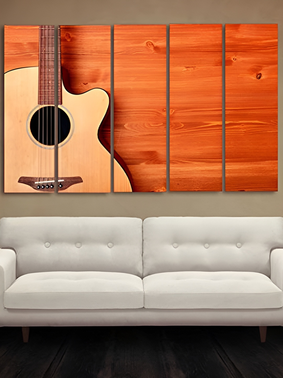 

Casperme Beige & Brown 5 Pieces Modern Wooden Paintings Wall Arts