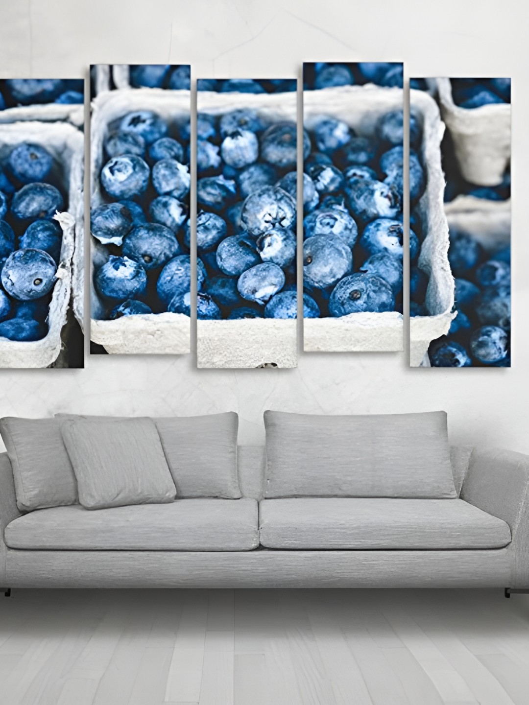 

Casperme Blue & White 5 Pieces Modern Wooden Paintings Wall Arts