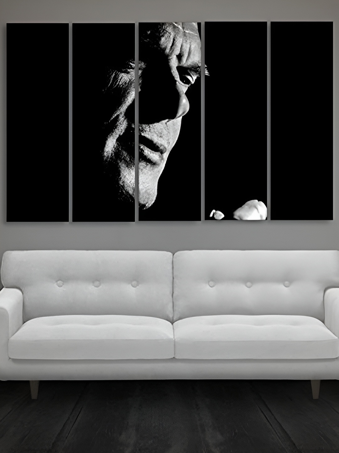 

Casperme Black & Grey 5 Pieces Modern Wooden Paintings Wall Arts