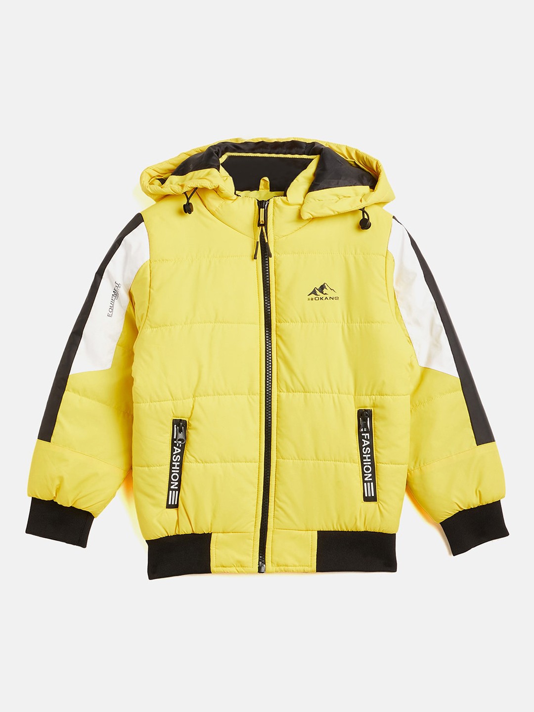 

Okane Boys Colourblocked Hooded Lightweight Padded Jacket, Yellow