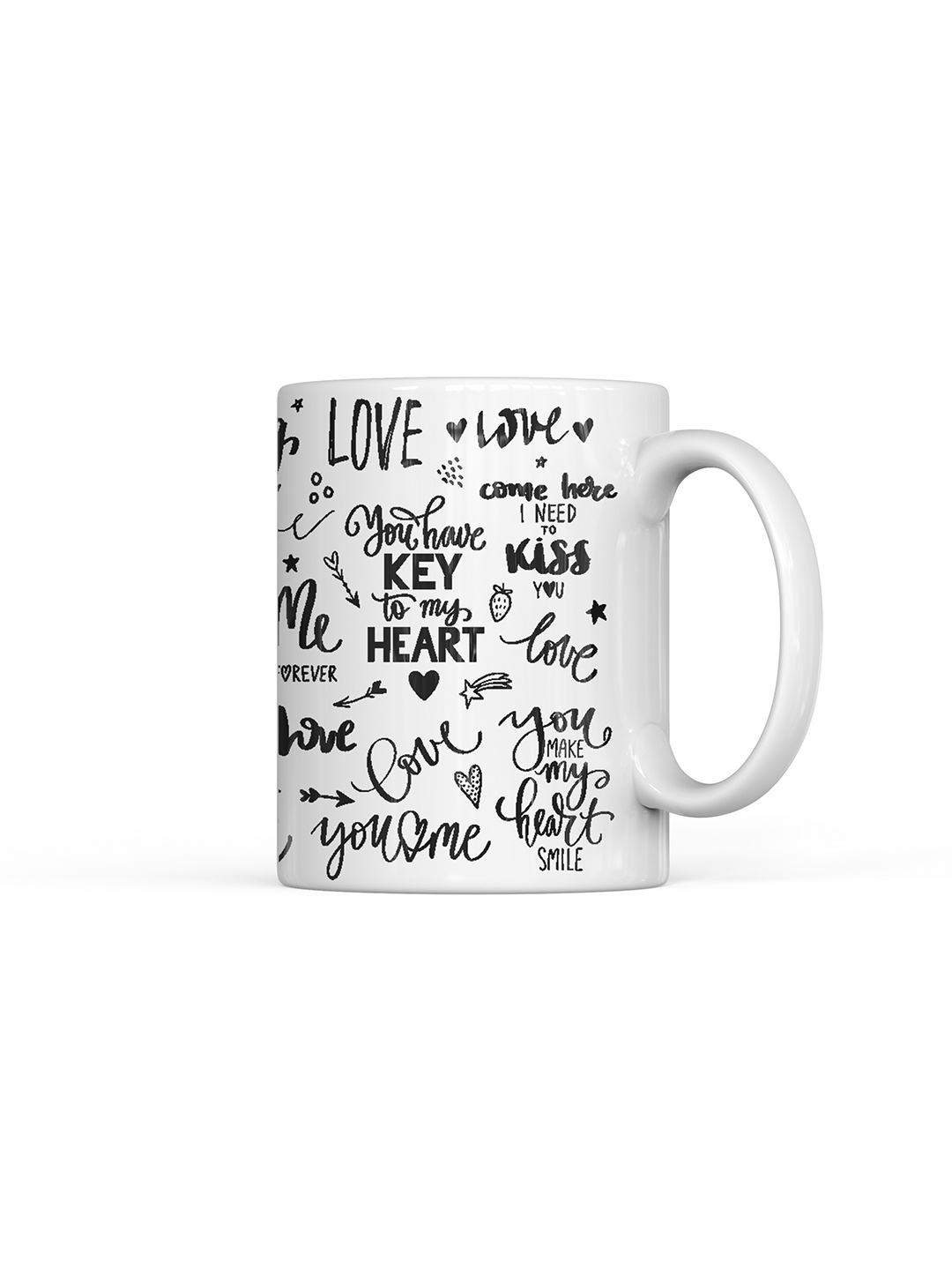 

Home Decor Expert White & Black Typography Printed Ceramic Glossy Mug 300ml