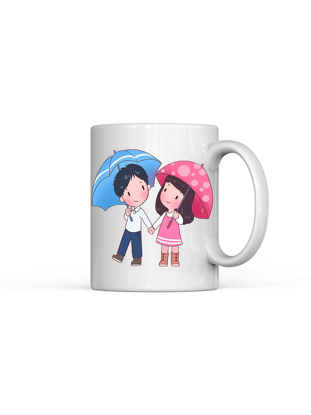 

Home Decor Expert White & Pink Cartoon Printed Ceramic Glossy Mug 300ml