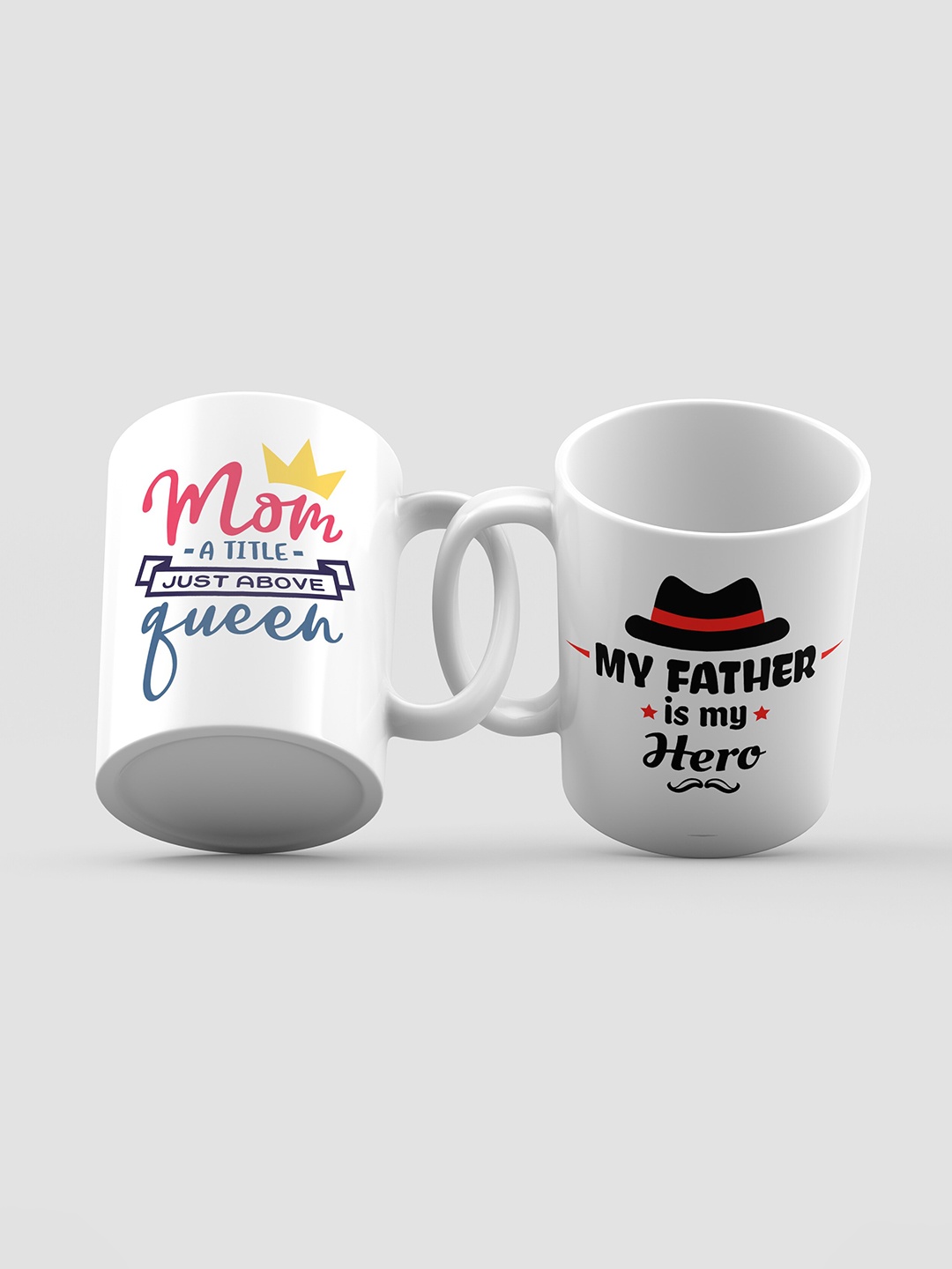 

Home Decor Expert White & Red 2Pcs Text or Slogans Printed Ceramic Glossy Mugs 300ml