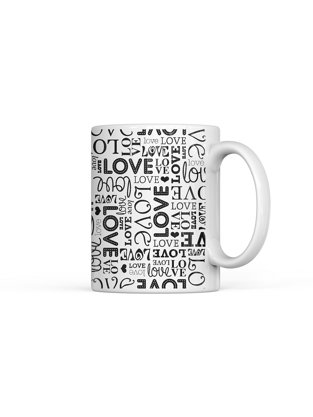 

Home Decor Expert White & Black Printed Ceramic Glossy Mugs 300ml