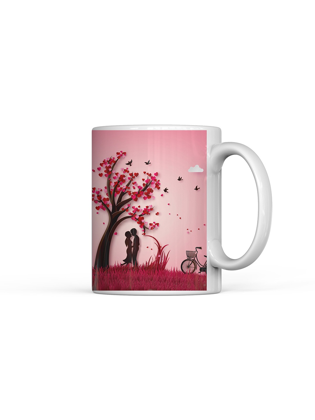 

Home Decor Expert White & Pink Printed Ceramic Glossy Mugs 300ml