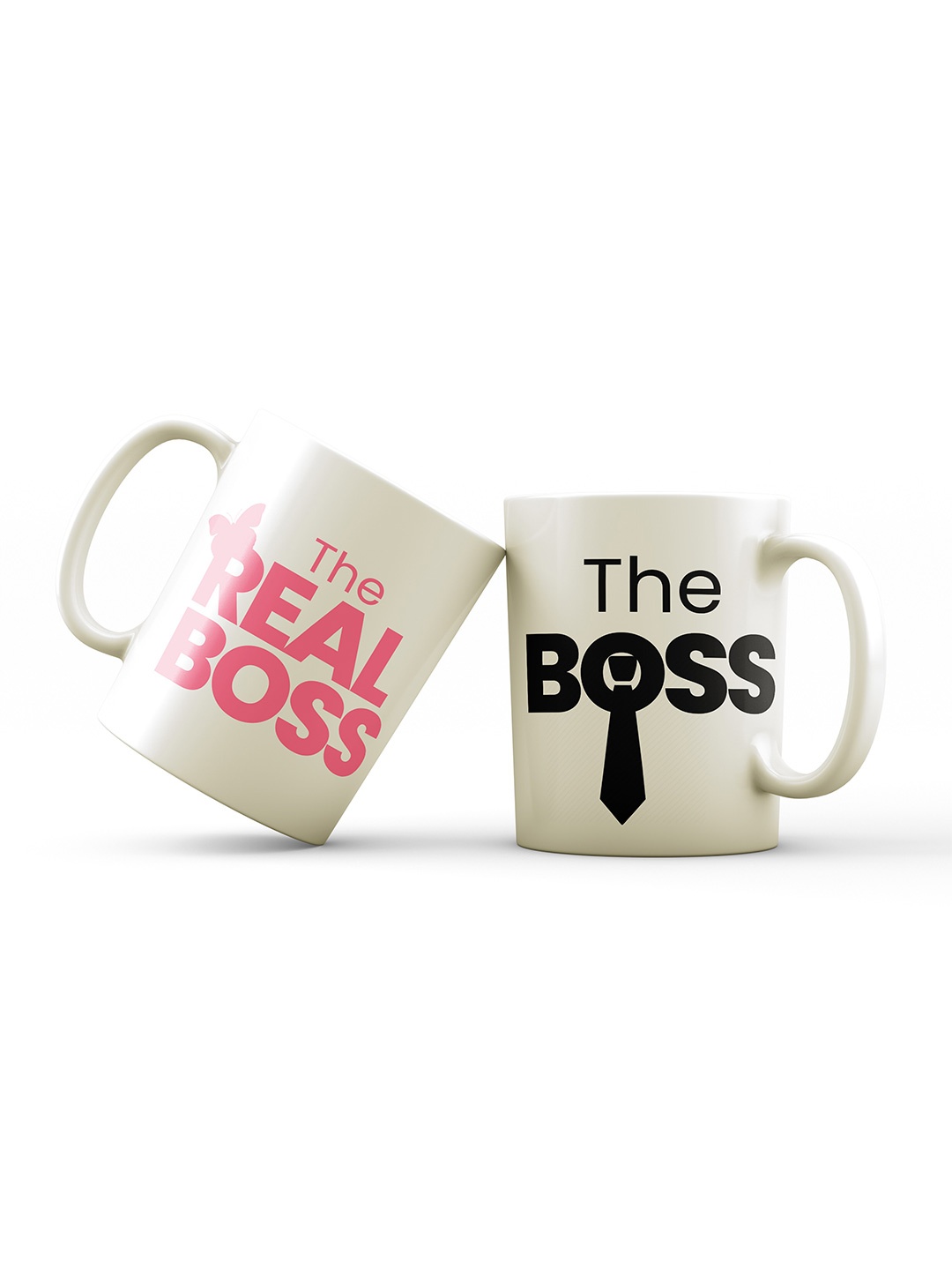 

Home Decor Expert White & Pink 2 Pieces Printed Ceramic Glossy Mugs 300 ml