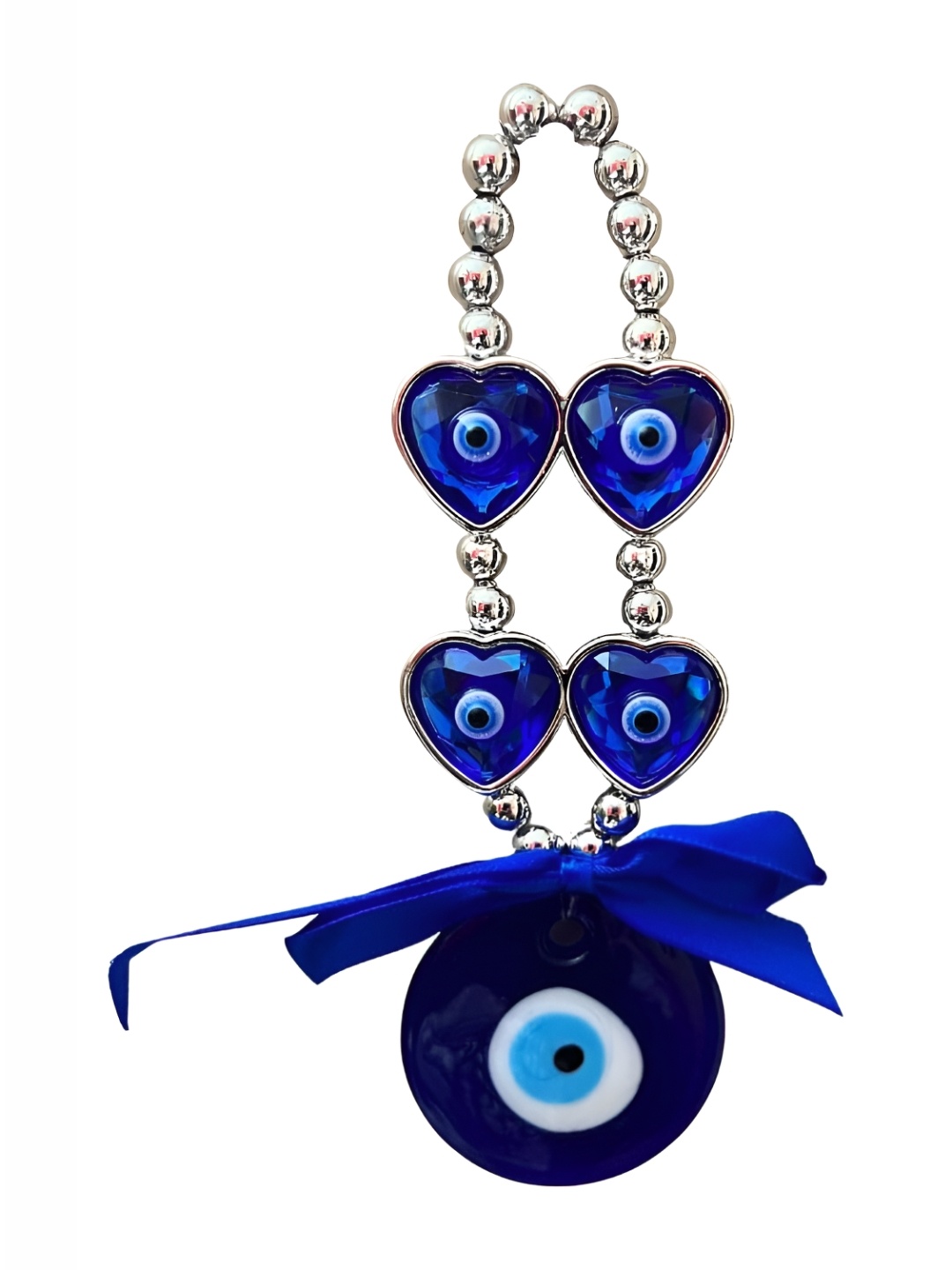 

RIPE INDIA Blue Evil Eye 2 Hearts Hanging