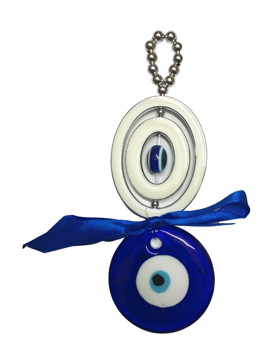 

RIPE INDIA Blue Evil Eye Hanging White Pendant Wall Decor