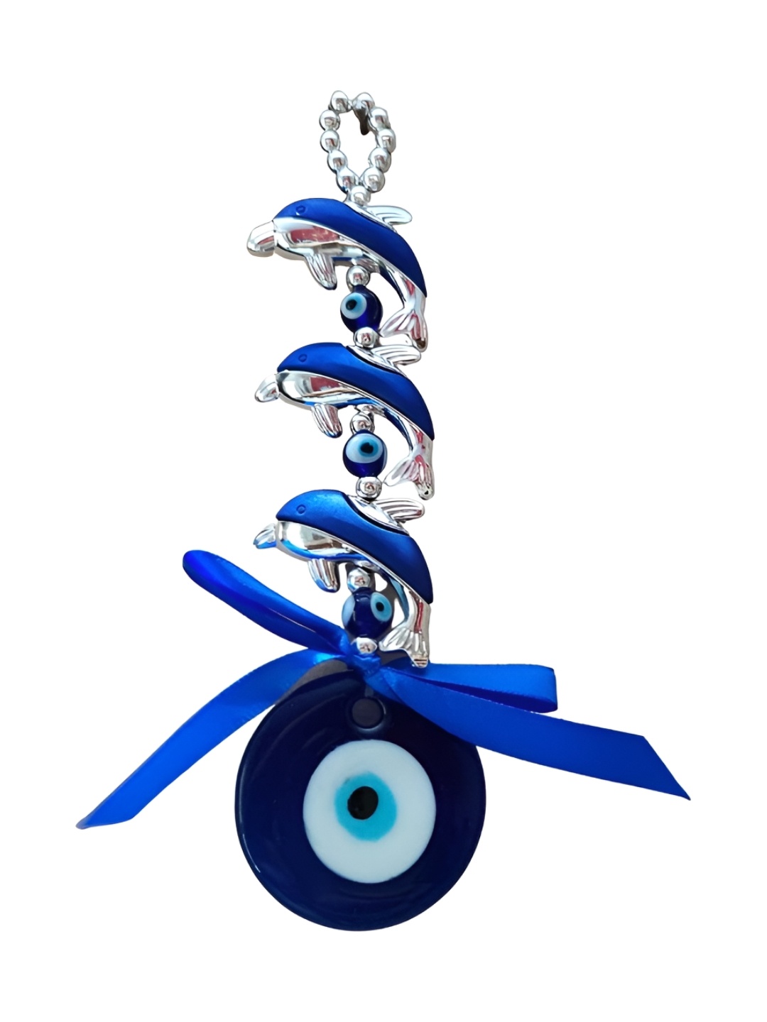 

RIPE INDIA Blue Evil Eye 3 Dolphin Hanging Wall Decor