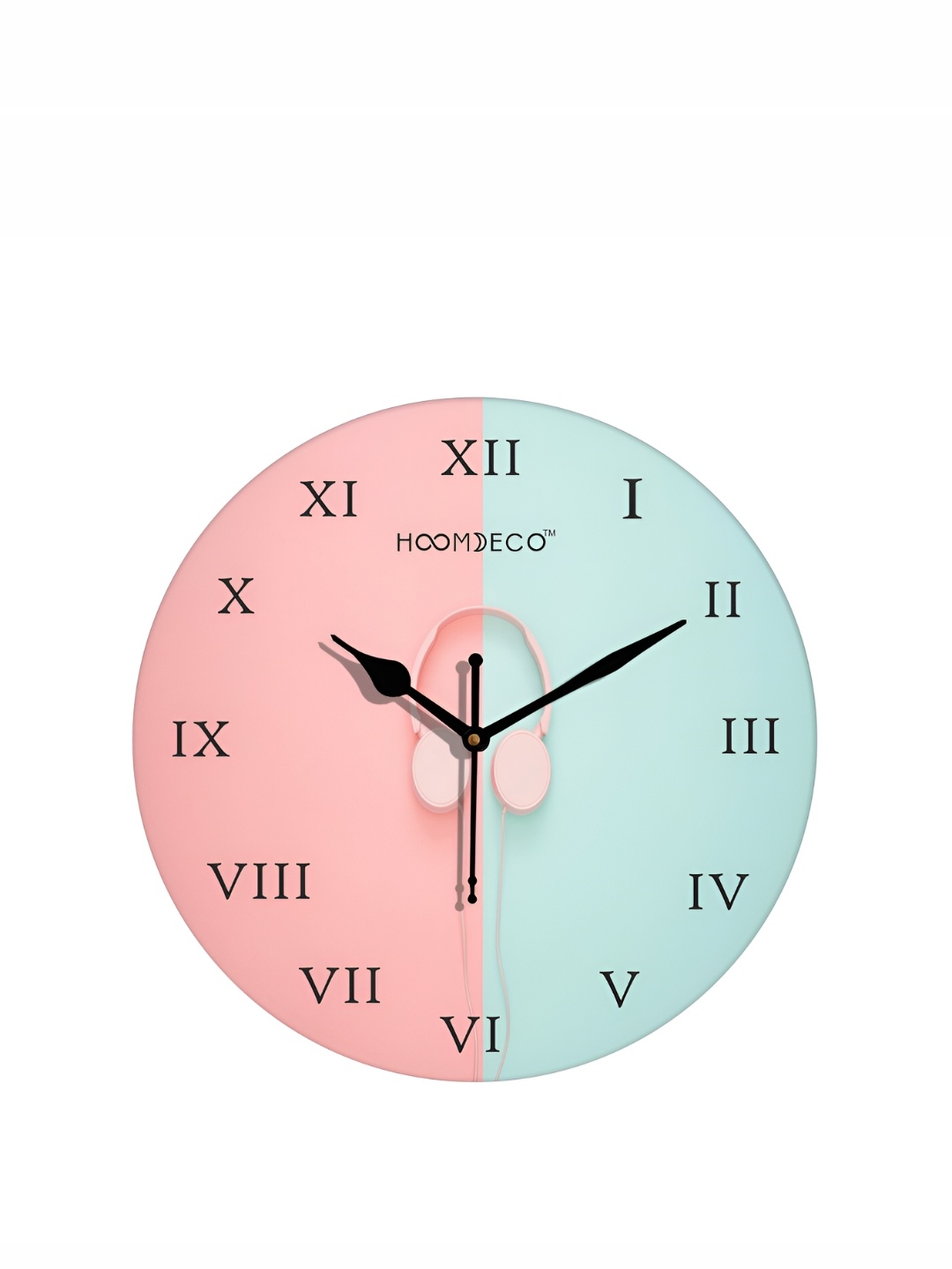 

HOOMDECO Pink & Sea Green Printed Round Shaped Contemporary Wall Clock