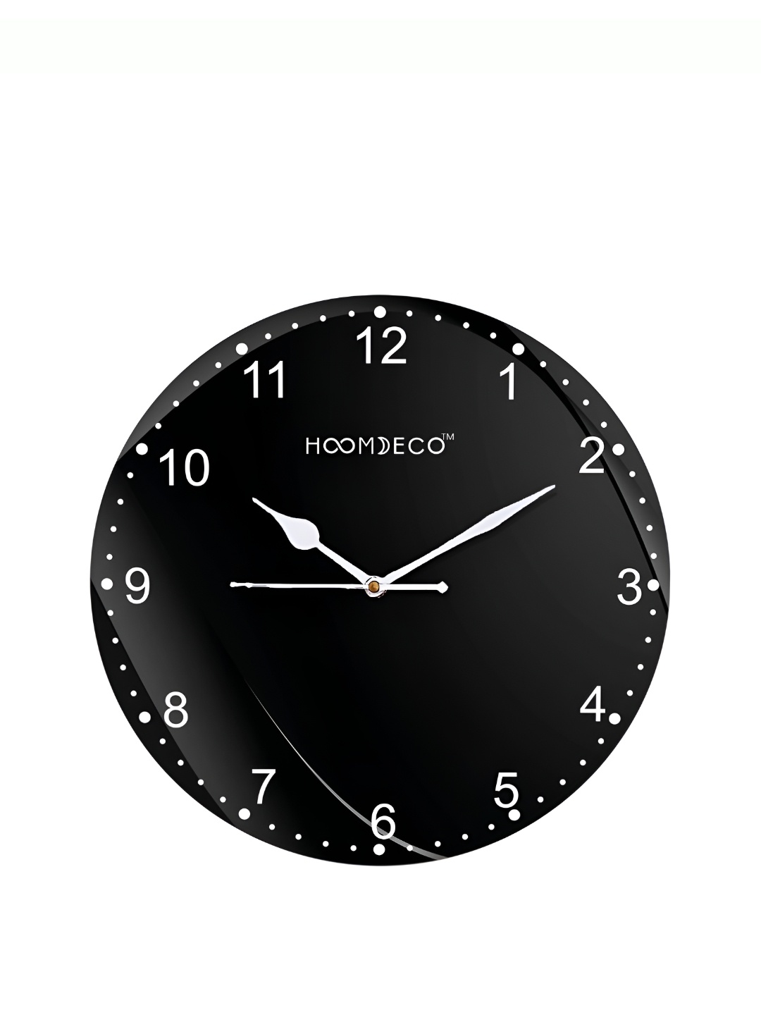 

HOOMDECO Black & White Printed Round Shaped Contemporary Wall Clock