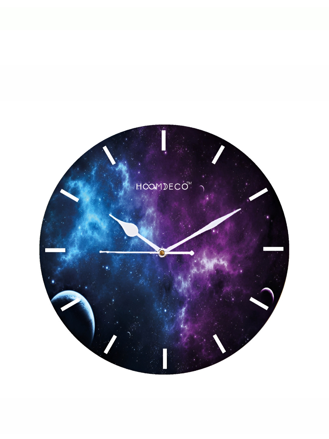 

HOOMDECO Blue & Black Printed Round Shaped Contemporary Wall Clock