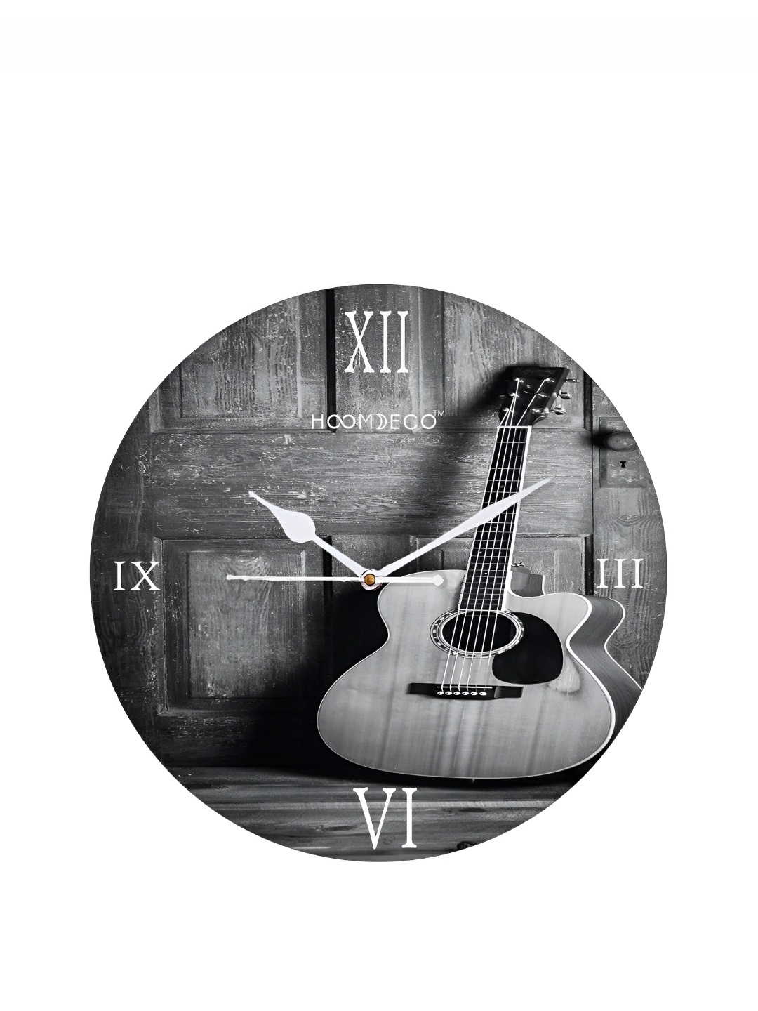

HOOMDECO Grey & White Printed Round Shaped Contemporary Wall Clock