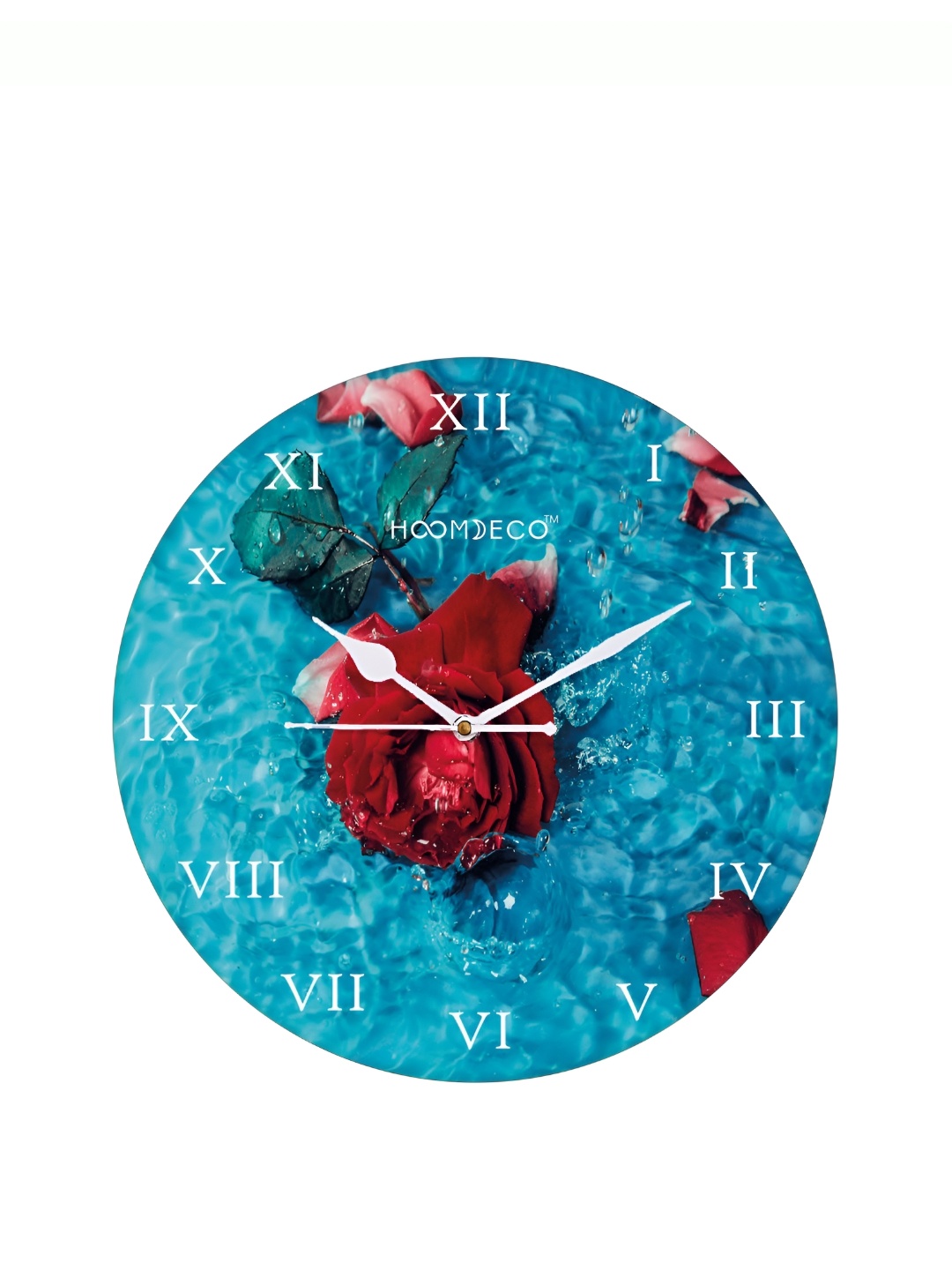 

HOOMDECO Blue & Red Printed Round Shaped Contemporary Wall Clock
