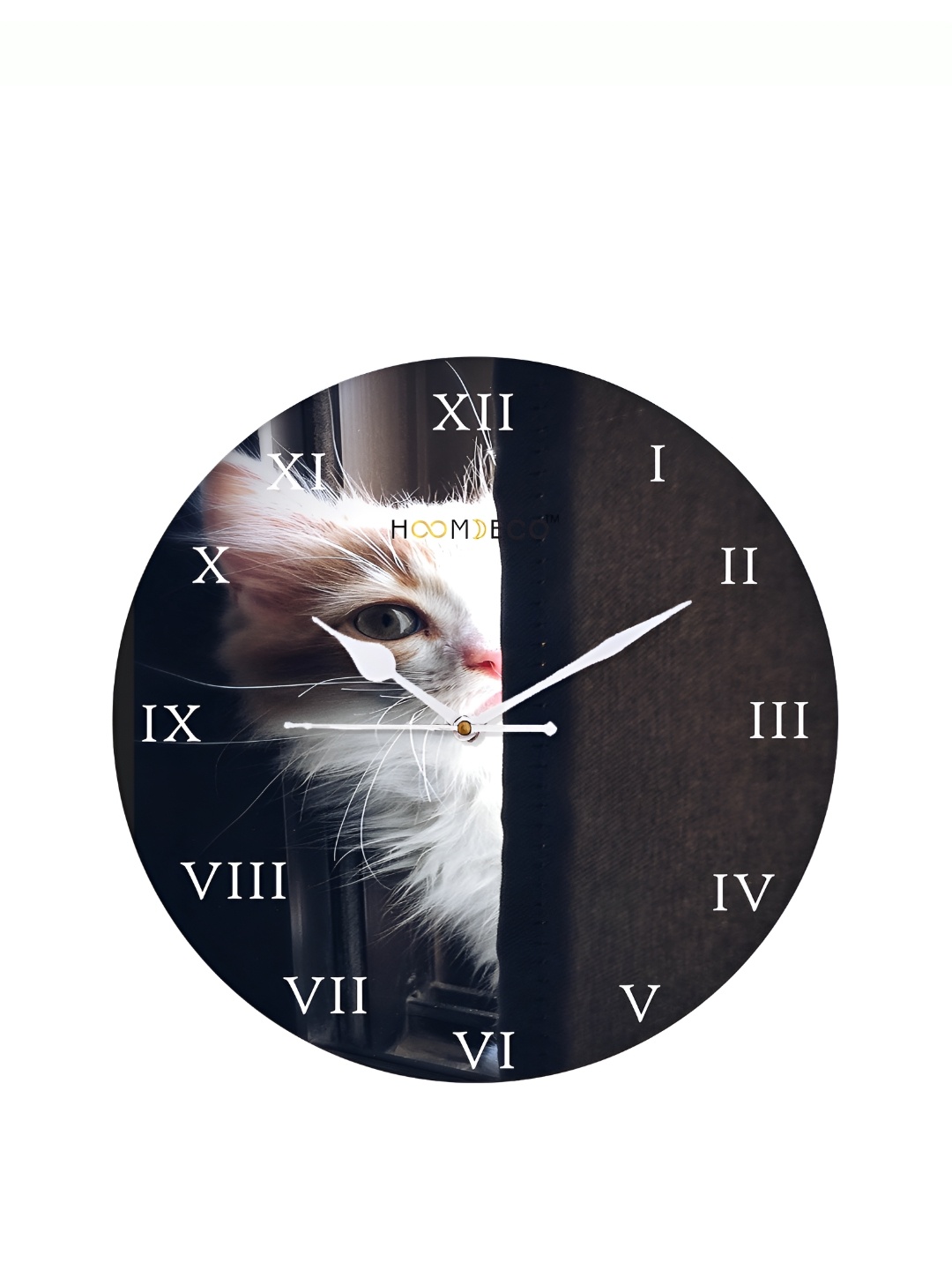 

HOOMDECO Brown & White Printed Round Shaped Contemporary Wall Clock