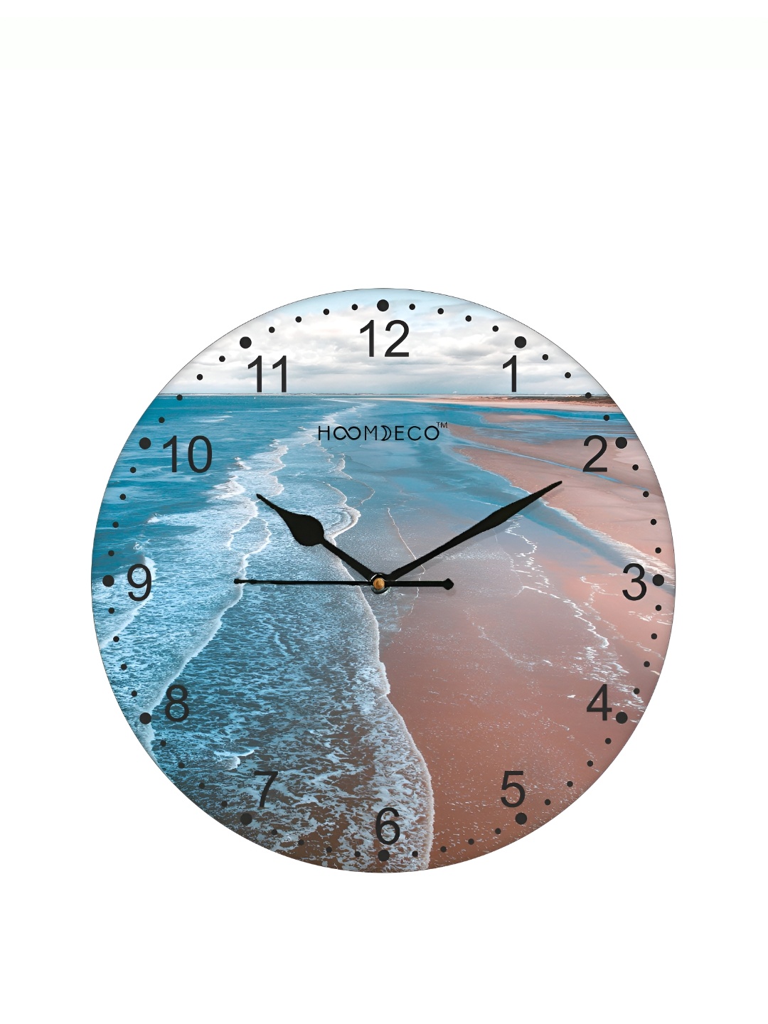 

HOOMDECO Sea Green & Beige Printed Round Shaped Contemporary Wall Clock
