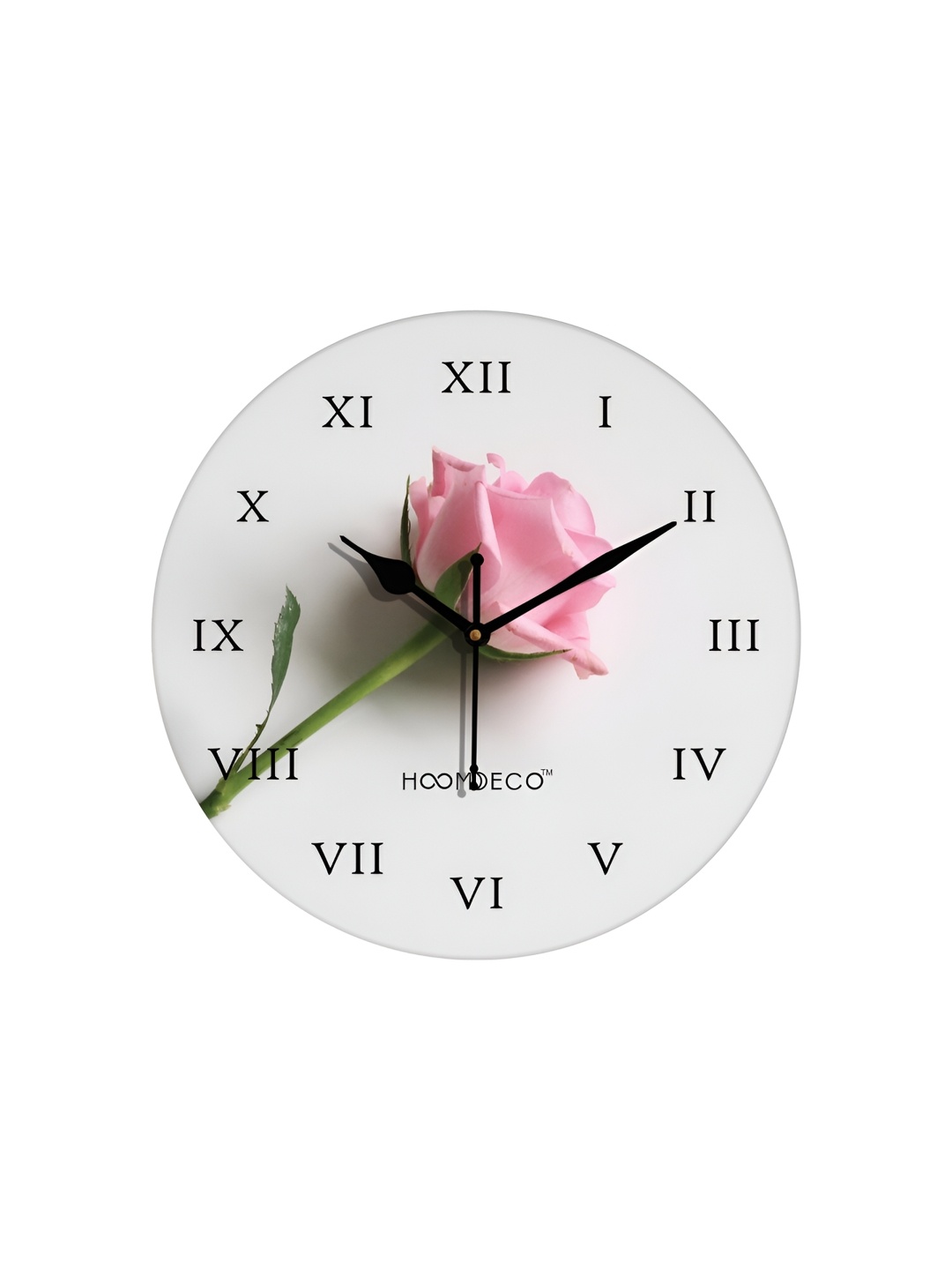 

HOOMDECO Pink & White Printed Round Shaped Contemporary Wall Clock