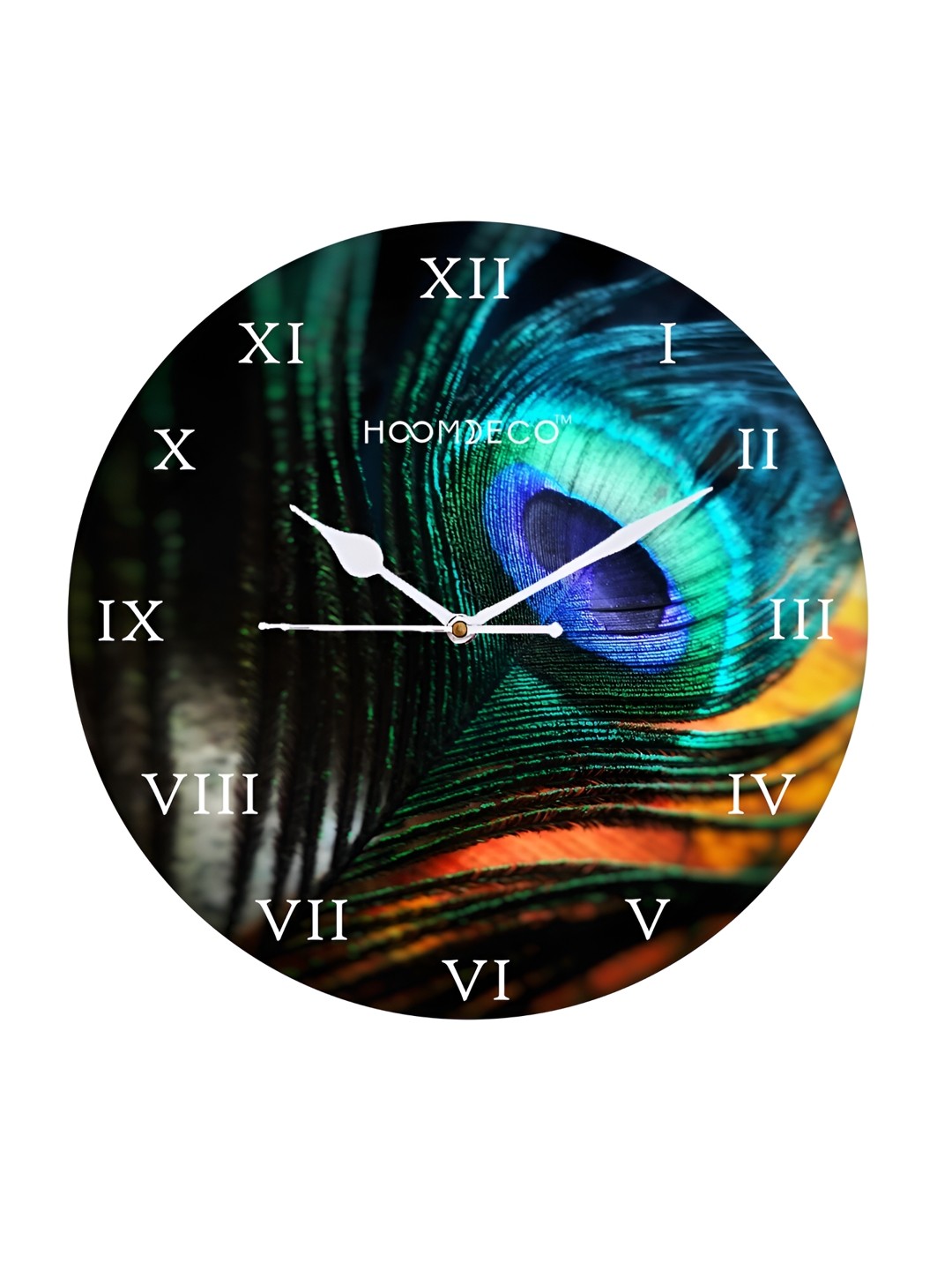 

HOOMDECO Black & Blue Printed Round Shaped Contemporary Wall Clock