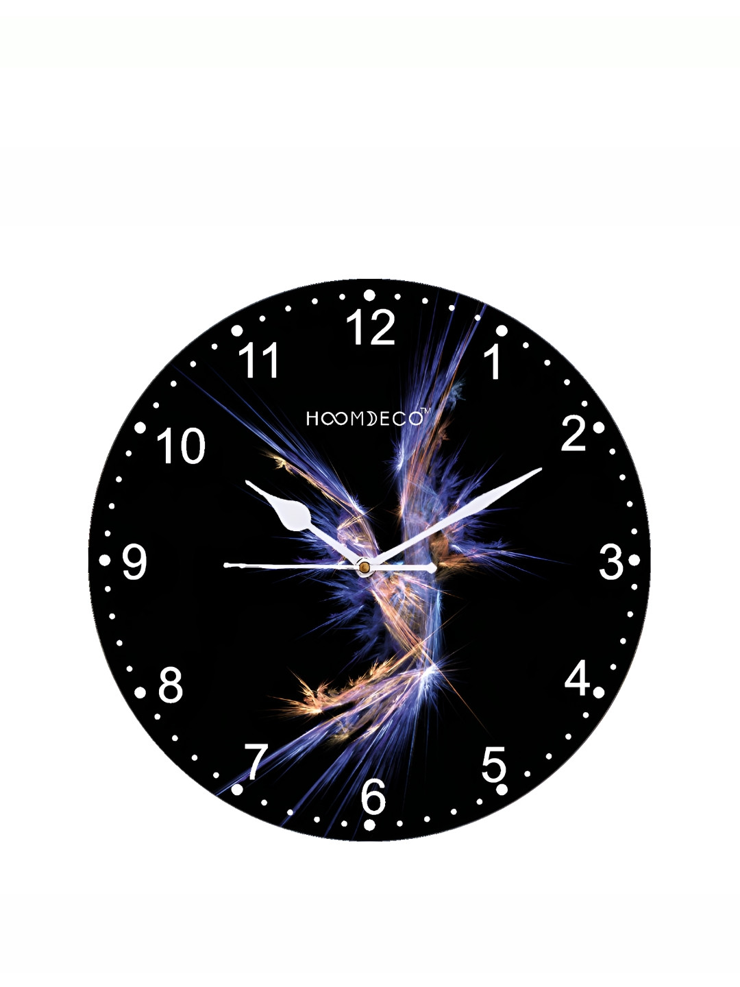 

HOOMDECO Black & Blue Printed Round Shaped Contemporary Wall Clock