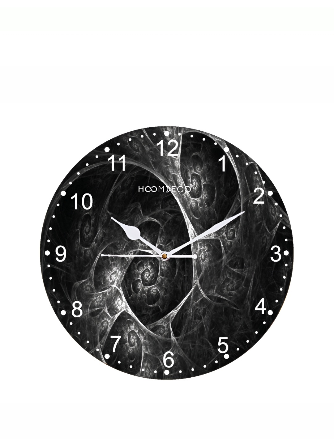 

HOOMDECO Black & White Printed Contemporary Analogue Round Wall Clock