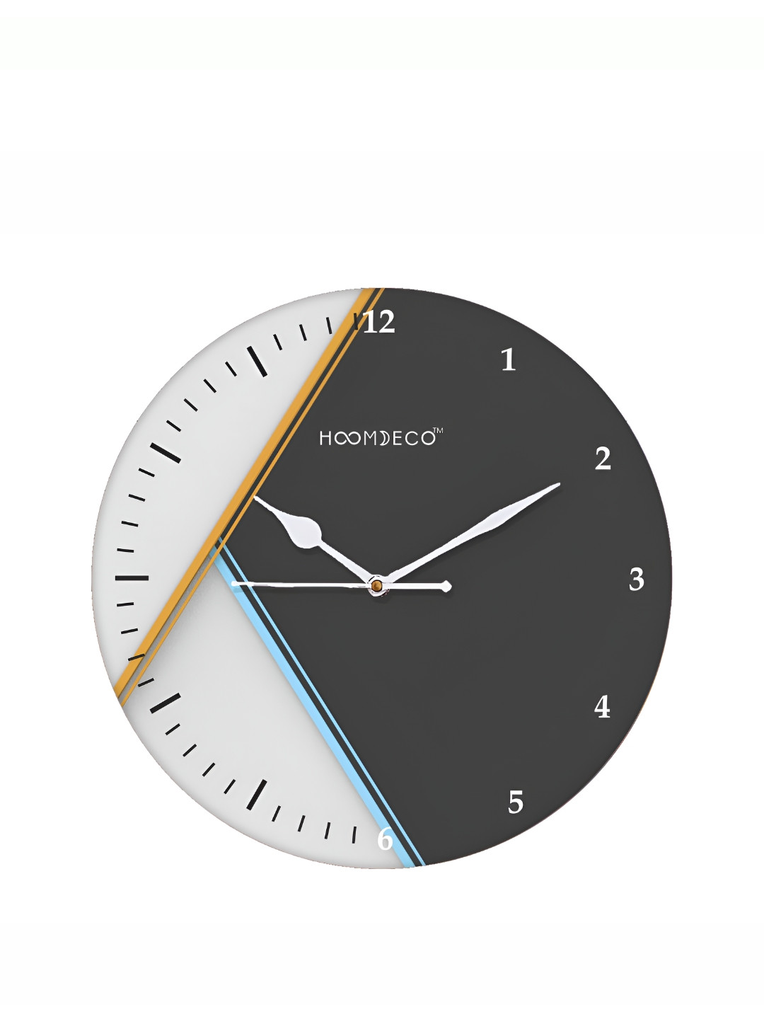 

HOOMDECO White & Grey Printed Round Shaped Contemporary Wall Clock