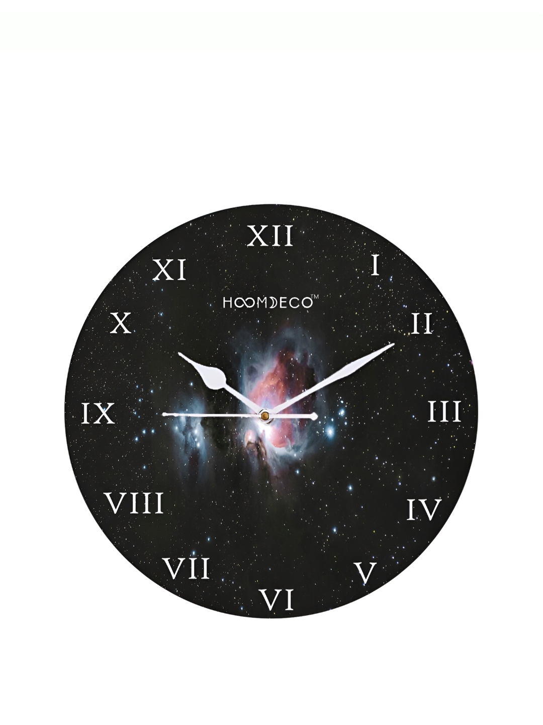 

HOOMDECO Black & Blue Printed Round Shaped Contemporary Wall Clock