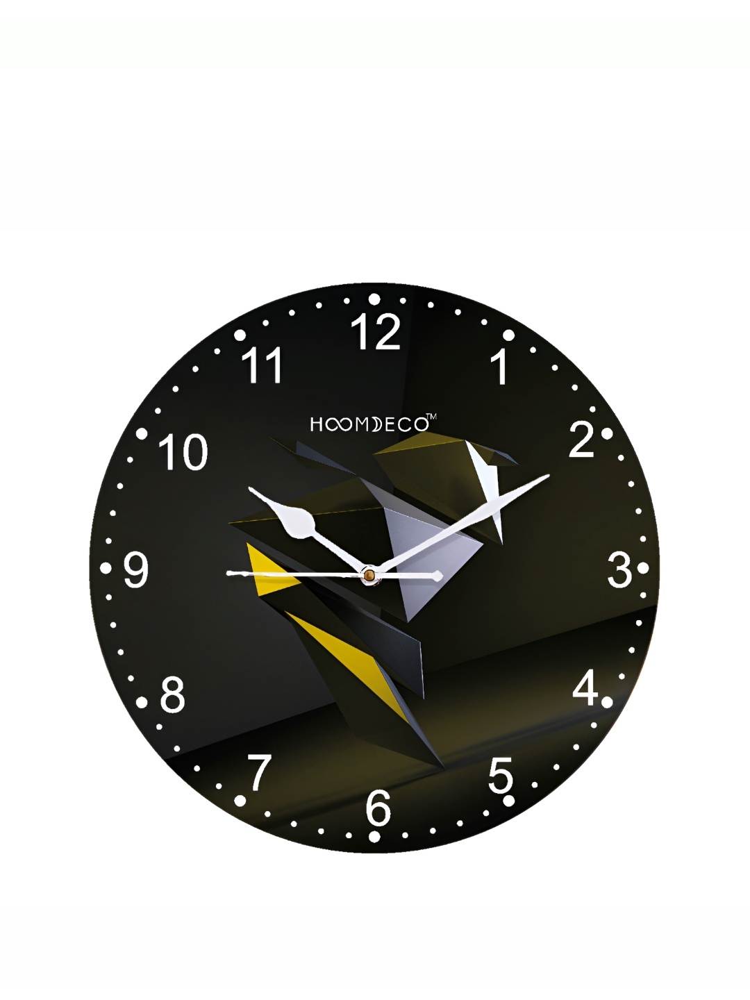 

HOOMDECO Black & White Printed Round Shaped Contemporary Wall Clock