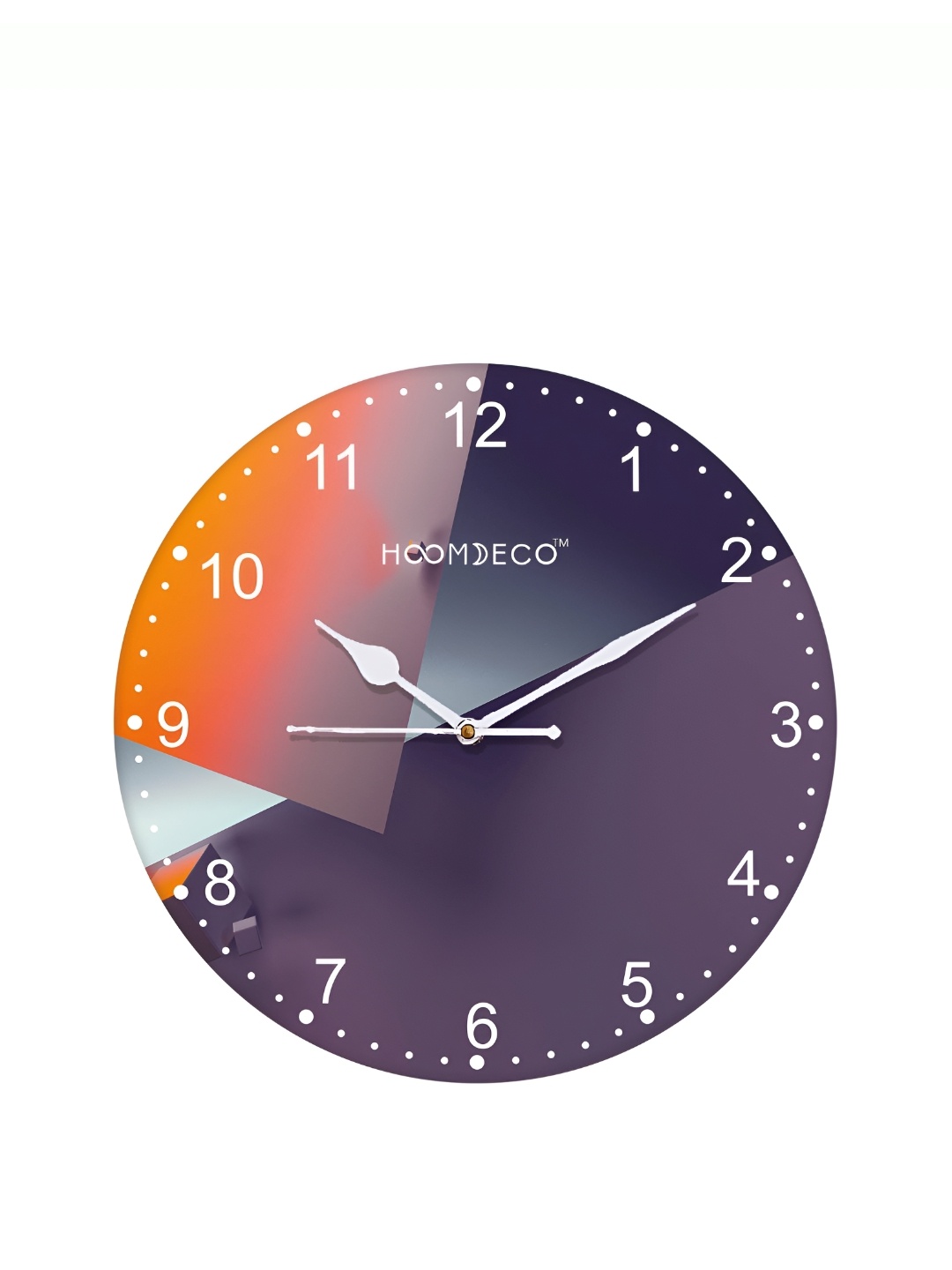 

HOOMDECO Orange & Purple Printed Round Shaped Contemporary Wall Clock