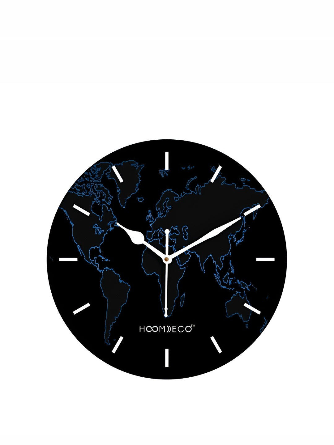 

HOOMDECO Blue & Black Printed Round Shaped Contemporary Wall Clock